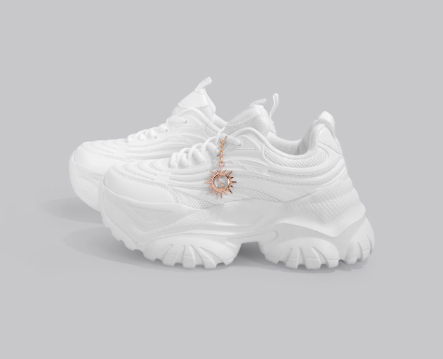 👟🌻 DareSee Sneakers con Plataforma Alta & Charm de Girasol